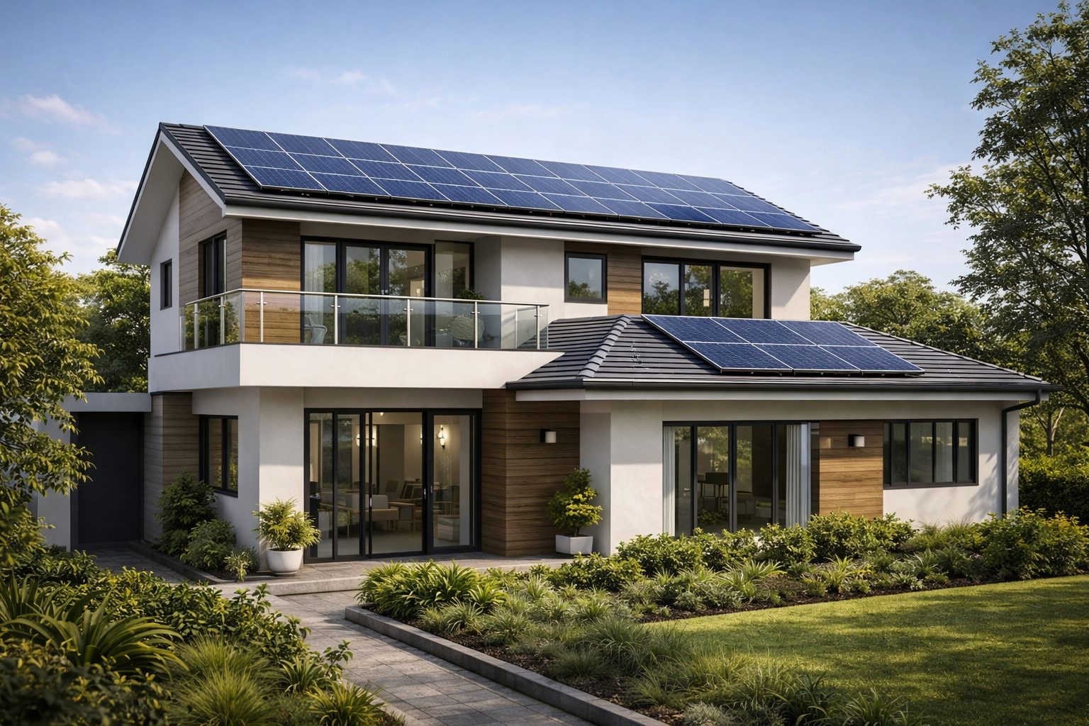 Two-storey home with rooftop solar