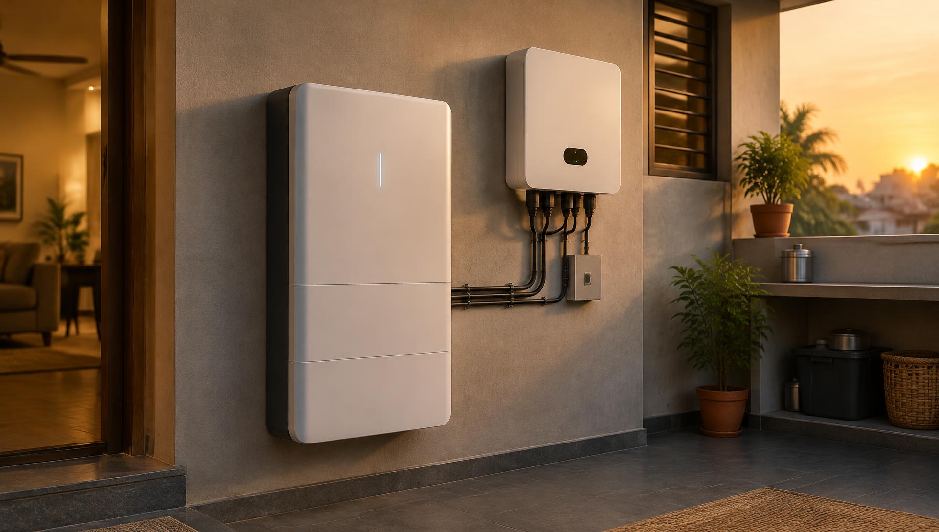 Home battery storage with solar inverter